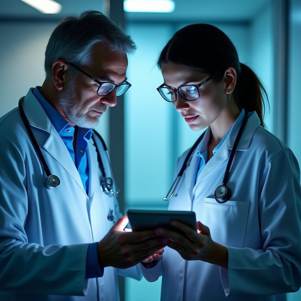 Sağlık sektöründe yapay zeka kullanan doktor